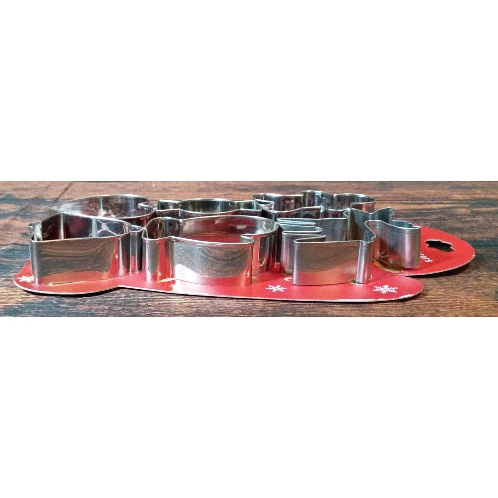 Kuki-fun‎ Christmas Cookie Cutters Set of 6 Stainless Steel Holiday Shapes New